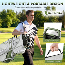Load image into Gallery viewer, Tangkula Golf Cart Bag with 14-Way Full Length Dividers (Green & White)