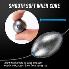 Load image into Gallery viewer, Alwonder Egg Sinkers Fishing Weights, Oval Lead Fishing Weights Sinkers Bass Fishing Casting Egg Sinker Saltwater Freshwater Weight Terminal Tackle 8oz - 5pcs