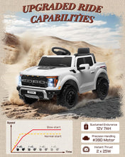 Load image into Gallery viewer, First Ride On Licensed Ford F-150 Raptor 12V Kids Ride on Truck, Ride on Toys for Toddlers with Remote Control (White)
