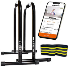 Load image into Gallery viewer, Lebert Fitness Equalizer with Resistance Band - Calisthenics Equipment ✓ Dip Station - Black Regular