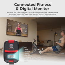 Load image into Gallery viewer, Sunny Health & Fitness Smart Compact Magnetic Rowing Machine