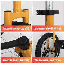 Load image into Gallery viewer, Unicycle, Chrome Wheel Unicycle Leakproof Butyl Tire Wheel Cycling Outdoor Sports Fitness Exercise, Red,24“