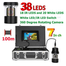 Load image into Gallery viewer, 20m/50m/100m IP68 7in 38LED 360Degree Underwater Fishing Camera