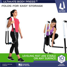Load image into Gallery viewer, Ultimate Body Press Dip Bar Fitness Station - White/Black