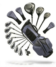 Load image into Gallery viewer, XDriveMax 15-Piece Men's Right Handed Complete Golf Club Set - Forged Titanium 10.5° Driver, #3 Fairway, #4 Hybrid, 5-SW Stainless Steel Irons, Putter and Lightweight Stand Bag - Right,Grey