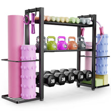 Load image into Gallery viewer, 3-Tier Small Adjustable Dumbbell Rack, 450LBS Capacity Home Gym Weight Rack
