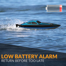 Load image into Gallery viewer, RC Boat 20MPH Fast Remote Control Boat with Lights 2.4Ghz Toy Boat for Pools and Lakes with 2 Rechargeable Batteries, Blue