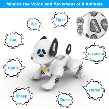 Load image into Gallery viewer, Remote Control Robot Dog Toy, Programmable Smart Interactive Robotic Pets, RC Stunt Robot Toys Dog Imitates Animals Music