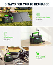 Load image into Gallery viewer, GRECELL 999Wh Solar Generator 1000W Portable Power Station for Outdoor