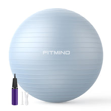 Load image into Gallery viewer, FITMIND_ Extra Thick Exercise Ball Yoga Ball 22in/26in/30in for Workout Pregnancy Stability -blue