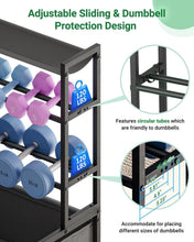 Load image into Gallery viewer, FavourLife Dumbbell Rack, Adjustable 4-Tier Weight Rack Movable for Dumbbells