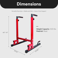 Load image into Gallery viewer, BalanceFrom Multi-Function Dip Stand Dip Station - Red