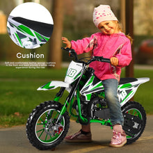 Load image into Gallery viewer, 49cc 2-Stroke Kids Dirt Bike, Gas Power Motocross, Mini Motocross Motorcycle, Off-Road Dirt Bike with Front/Rear Disc Brakes, Green