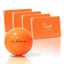 Load image into Gallery viewer, Trust Golf Ball | Aurora Bright Orange | Soft | Distance | Straight Flight | Easy to Spot | Crystal Urethane Covered | 3-Piece | Bright Orange | 48 Balls