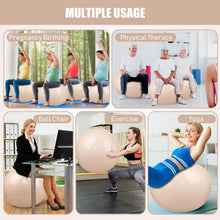Load image into Gallery viewer, Leyndo 4 Pcs 26 Inch Yoga Exercise Ball Pilates Pregnancy Birthing Fitness Ball -(Nude)