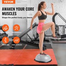 Load image into Gallery viewer, VEVOR 23-inch Half Exercise Ball Trainer, 660 lbs Capacity Balance Ball, Includes Resistance Bands - Gray
