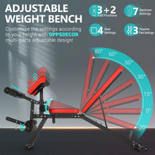 Load image into Gallery viewer, OPPSDECOR 800LBS Adjustable Weight Bench, Workout Bench for Home Gym, Weight Bench with Leg Extension and Leg Curl, Preacher Curl Bench, Gym Bench Exercise Bench