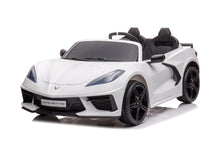 Load image into Gallery viewer, 24V Chevrolet Corvette C8 2 Seater Ride on Car for Kids - LED Lights, Music Options, Remote Control (White)