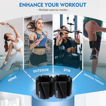 Load image into Gallery viewer, BECOJADDE Ankle Weights Set of 2 (2 lb Each) Adjustable Wrist Weights -Black
