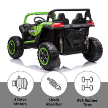 Load image into Gallery viewer, 24V 10Ah 2-Seater Ride on Car for Big Kids, Ride on Toy with Remote Control, 4WD Battery Powered Electric Vehicle for Kids, Green