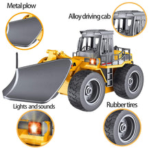 Load image into Gallery viewer, Snow Plow 1/18 RC Front Loader Tractor 2.4Ghz Construction Vehicles with Light & Sound for Kids