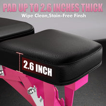 Load image into Gallery viewer, RitFit Adjustable/Foldable Utility Weight Bench for Home Gym, Weightlifting and Strength Training - Bonus Workout Poster with 35 Total Body Exercises, PINK