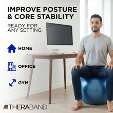 Load image into Gallery viewer, Theraband 23045 Exercise and Stability Ball for Improved Posture, Blue, 75cm Diameter