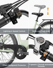 Load image into Gallery viewer, Electric Bike for Adults, 1200W Peak Motor Max 62miles & 28MPH City Cruiser Ebike,26'' Commuter Ebike