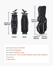 Load image into Gallery viewer, VEVOR Golf Cart Bag, 14 Way Top Divider Organizer, Golf Club Bag with Full-Length Divider, Storage Pockets, Shoulder Strap, Rain Hood, Smooth Zippers, High-Strength 900D Polyester for Men & Women