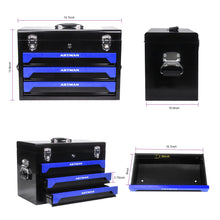 Load image into Gallery viewer, ASKVDL 439PCS Tool Set with 20 Inch Portable 3 Drawer Steel Toolbox Black Blue
