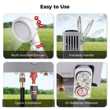 Load image into Gallery viewer, CAMPLUX Portable Tankless Water Heater 1.58 GPM, BW158G Propane Gas Shower for Camping, RV, Pet Washing, 41,000 BTU Outdoor Hot Water System, Battery Operated, Gray
