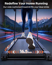 Load image into Gallery viewer, Foldable Walking Pad with 0-15% 9-Levels Auto Incline and Handle Bar - Red