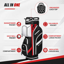 Load image into Gallery viewer, XDriveMax 14-Way Golf Cart Bag, Silent Lock Top & Full Length Dividers