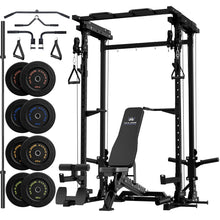 Load image into Gallery viewer, MAJOR FITNESS Drone3 Power Rack, 2500lbs Multi-Function Home Gym Squat Rack with Dual Pulley System, Pull-Up Bar & J-Hooks, Heavy-Duty Steel Frame for Maximum Stability & Strength Training