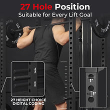 Load image into Gallery viewer, Mikolo F4 2.0 Power Cage with Dual-Track Smooth Pulley System, 1200LBS Power Rack with Leg Hold-Down for Heavy LAT Pulldowns, All-in-One Squat Rack with More Training Attachments for Home Gym (Black)