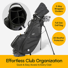 Load image into Gallery viewer, 5-Way Linkslite Waterproof Lightweight Golf Stand Bag (Smokey Onyx)