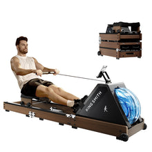 Load image into Gallery viewer, KINGSMITH Water Rowing Machines for Home- Walnut Brown