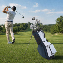 Load image into Gallery viewer, Camboke 15-Way Golf Stand Bag, Lightweight Golf Bag with Full-Length Dividers&Rubber Top, Golf Club Carry Bag with Cooler Pocket, Dual Strap, Rain Hood for Men Women (Navy/White)