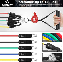 Load image into Gallery viewer, WHATAFIT Resistance Bands, Exercise Bands,Resistance Bands for Working Out, Work Out Bands with Handles for Men and Women Fitness, Strength Training Home Gym Equipment