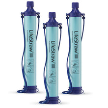 Load image into Gallery viewer, LifeStraw Personal Water Filter for Hiking, Travel and Emergency, Blue, 3PK