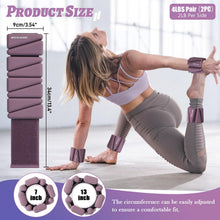 Load image into Gallery viewer, BECOJADDE Ankle Weights Set of 2 (2 lb Each) Adjustable Wrist Weights - Deep Plum