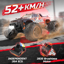 Load image into Gallery viewer, Brushless Fast RC Cars,1:16 52KM/H High Speed Remote Control Car,4X4 All Terrains RC Monster Truck, Waterproof Off-Road Hobby Electric Vehicle
