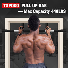 Load image into Gallery viewer, TOPOKO Upgrade Pull Up Bar for Doorway, Max Capacity 440 lbs