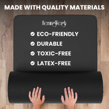 Load image into Gallery viewer, HemingWeigh 1 Inch Extra Thick Non Slip Yoga Mat - Exercise Mats for Home Workouts, Black (70"L x 23"W)