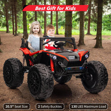 Load image into Gallery viewer, Ride On Utv Car for Kids with Remote Control, 24V 2 Seaters 10AH Battery, 4WD Powerful Motors with 17" Eva Wheels, Red