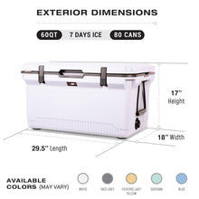 Load image into Gallery viewer, ENGEL 60 QT Ultra-Light Injection Molded Cooler - Ice Chest Keeps Ice up to 7 Days - Large Cooler Includes Wire Basket, Divider and Built-in Bottle Opener - Gray with Dark Grey Interior (Haze Grey)