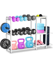 Load image into Gallery viewer, FHXZH 3-Tier Dumbbell Rack Stand Only - Adjustable Weight Rack for Home Gym- (White)
