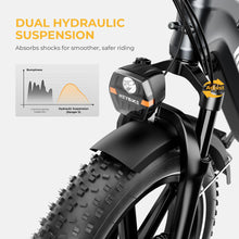 Load image into Gallery viewer, Electric Bike for Adults, Foldable 1400W Peak Motor Ebike, 20" x 4.0" Fat Tire Step-Thru Electric Bicycle
