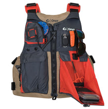 Load image into Gallery viewer, Onyx Kayak Fishing Life Jacket – USCGA PFD/Life Jacket with Multiple Pockets, High-Back Design & Adjustable Straps for Paddle Sports & Fishing