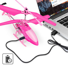 Load image into Gallery viewer, Remote Control Helicopter for Kids| Toys for Ages 5-7 8-10| Rc Helicopter Toys w/t LED Lights, 3.5 Channel, Gyro Stabilizer, Altitude Hold- Pink